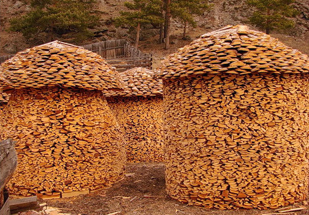 Pile De Bois De Chauffage